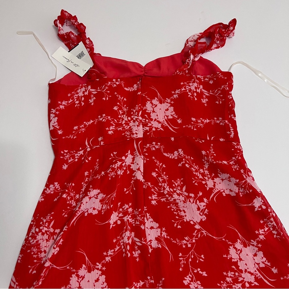 All In Favor Red Floral Ruffle Mini dress - Picture 7 of 9
